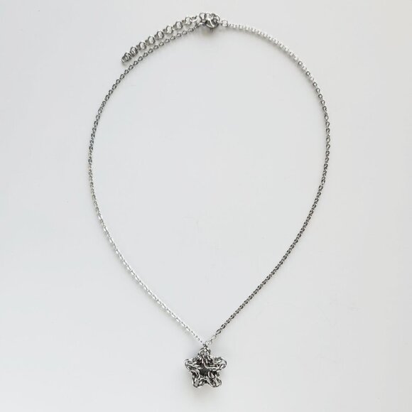 Gothic unique lucky star silver chainmail necklace - Picture 6 of 10